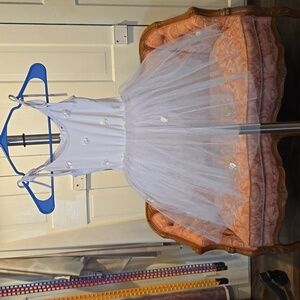 White Tulle Dress with Floral Accents, child